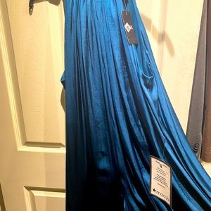 BRAND NEW W/TAGS- MSK Satin Teal Blue Jumpsuit.